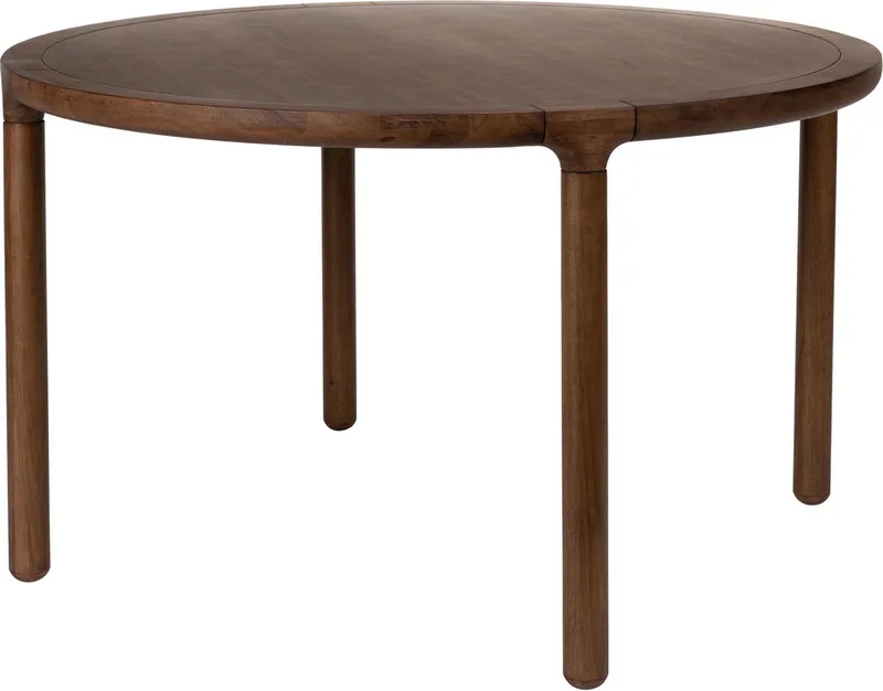 Storm Eettafel Rond 128 cm Hout Walnoot von Zuiver in Bruin – Produktfoto