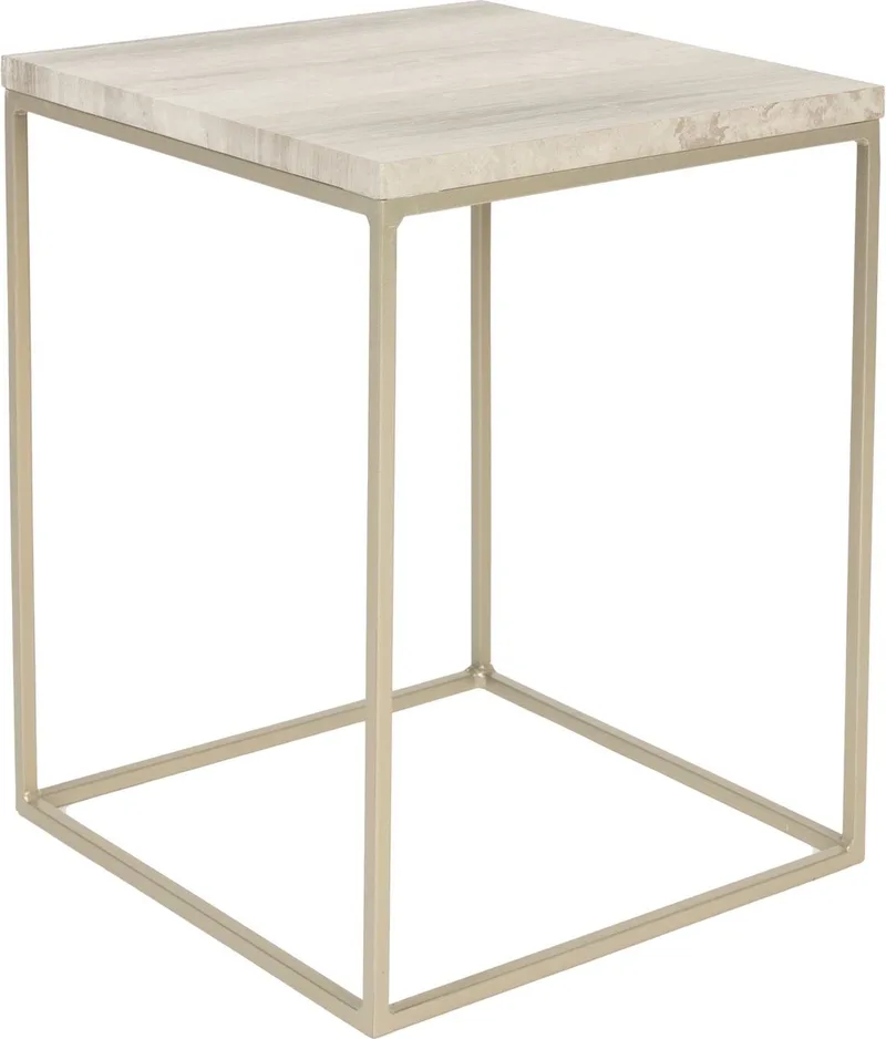 Stray Bijzettafel Vierkant 35x35 cm Marmer/ Metaal van Zuiver in Grijs – productfoto