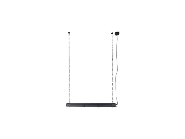 Suspension en métal noir, verre trempé, 1 ampoule, chaînes, tube de Zuiver – photo du produit