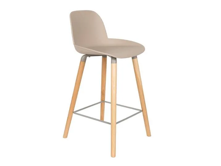 Tabouret de comptoir h65 en polypropylène et bois de Zuiver – photo du produit