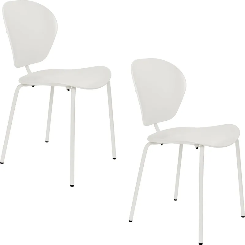 The Ocean Chair Eetkamerstoelen Coconut Milk - Set van 2 von Zuiver in Wit – Produktfoto