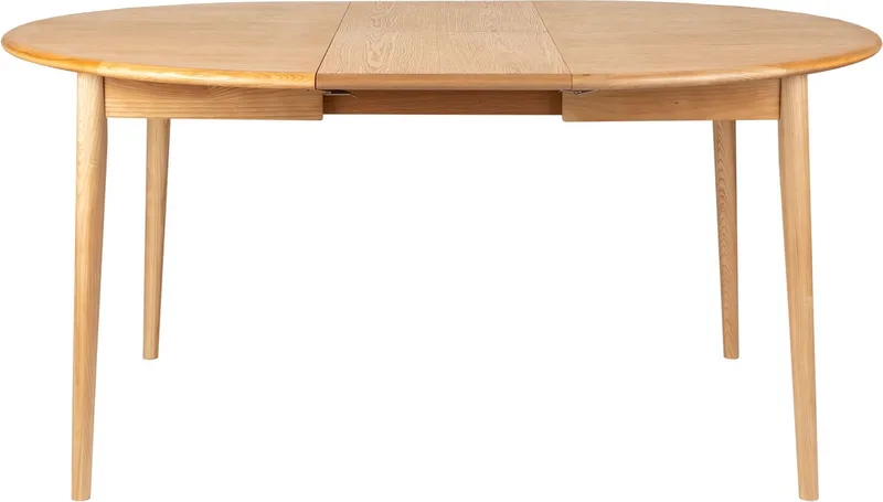 Twist Uitschuifbare Eettafel Rond 120/160x120 cm Eikenhout van Zuiver in Beige – productfoto