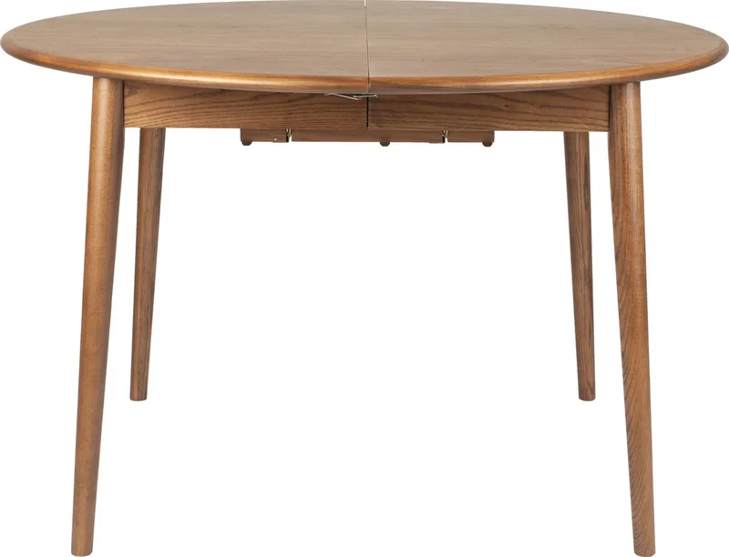 Twist Uitschuifbare Eettafel Rond 120/160x120 cm Walnoot van Zuiver in Bruin – productfoto