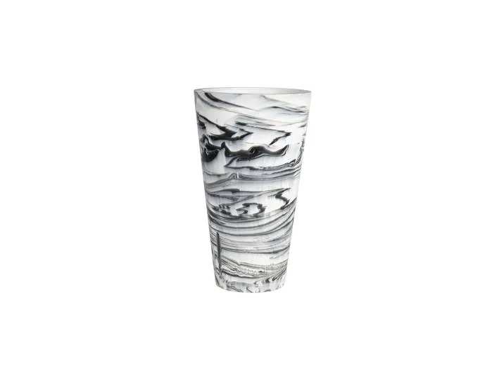 Vase en résine blanc et noir, fait main, effet marbre, à poser van Zuiver – productfoto