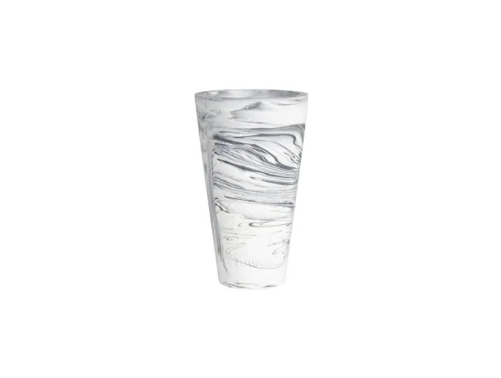 Vase en résine noir et blanc, marbré, fait main, à poser de Zuiver – photo du produit
