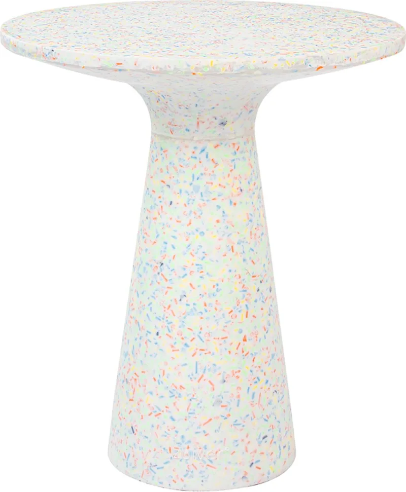 Victoria Bijzettafel Rond 40 cm Gerecycled Plastic van Zuiver in Multi colour – productfoto