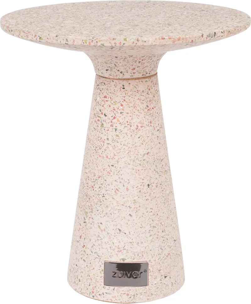 Victoria Bijzettafel Rond 41 cm Terrazzo van Zuiver in Roze – productfoto