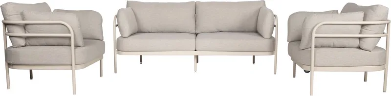 Vista Tuin Loungeset bank + 2 fauteuils van Zuiver in Beige – productfoto