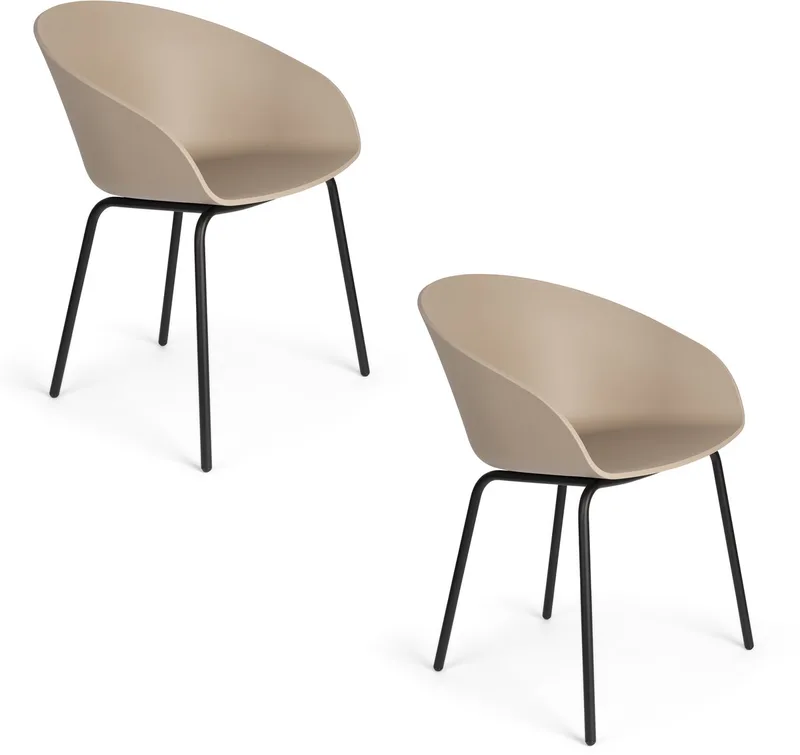 Void Eetkamerstoelen Beige/ - Set van 2 van Zuiver in Bruin – productfoto
