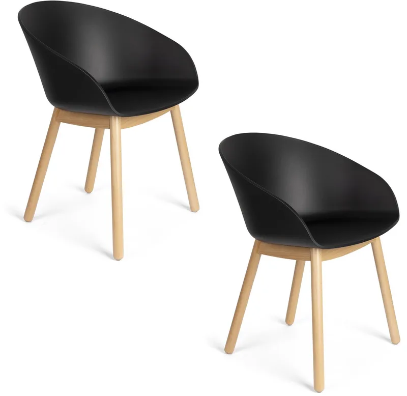 Void Eetkamerstoelen Eiken - Set van 2 van Zuiver in Zwart – productfoto