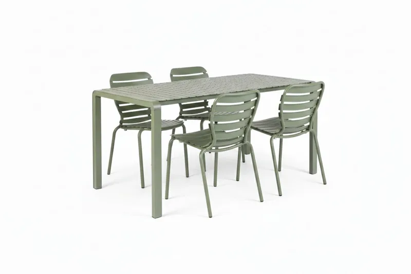 Vondel Tuinset 4 personen - tuintafel + 4 stoelen von Zuiver in Groen – Produktfoto