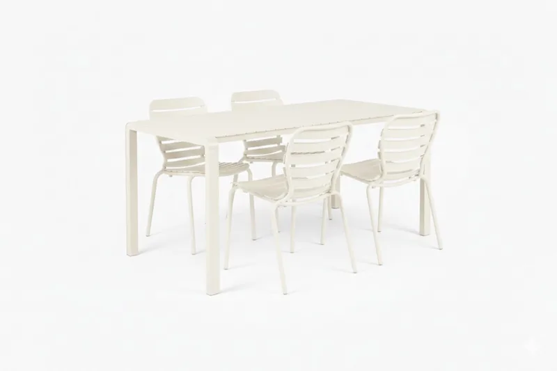 Vondel Tuinset 4 personen - tuintafel + 4 stoelen von Zuiver in Wit – Produktfoto