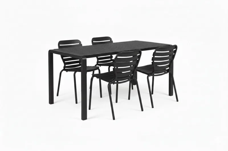 Vondel Tuinset 4 personen - tuintafel + 4 stoelen by Zuiver in Zwart – product photo