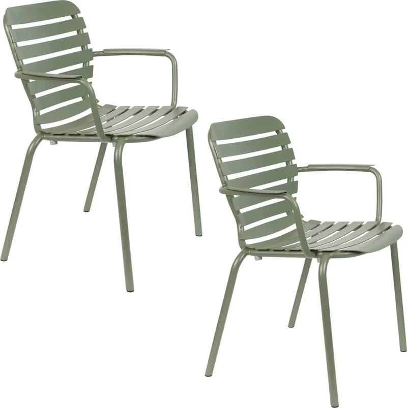 Vondel Tuinstoel Armleuning - Set van 2 van Zuiver in Groen – productfoto