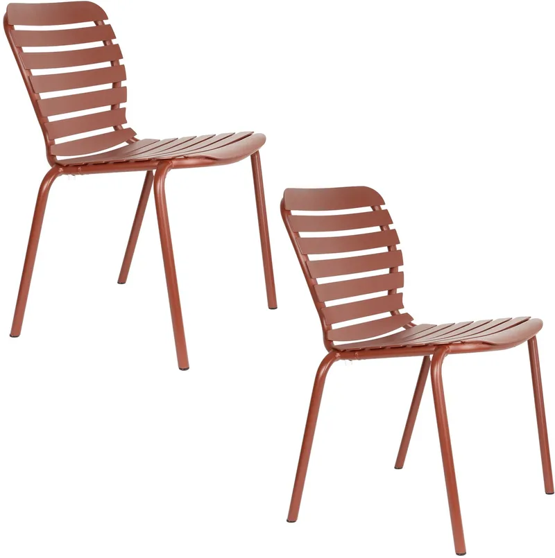 Vondel Tuinstoel - Set van 2 van Zuiver in Rood – productfoto