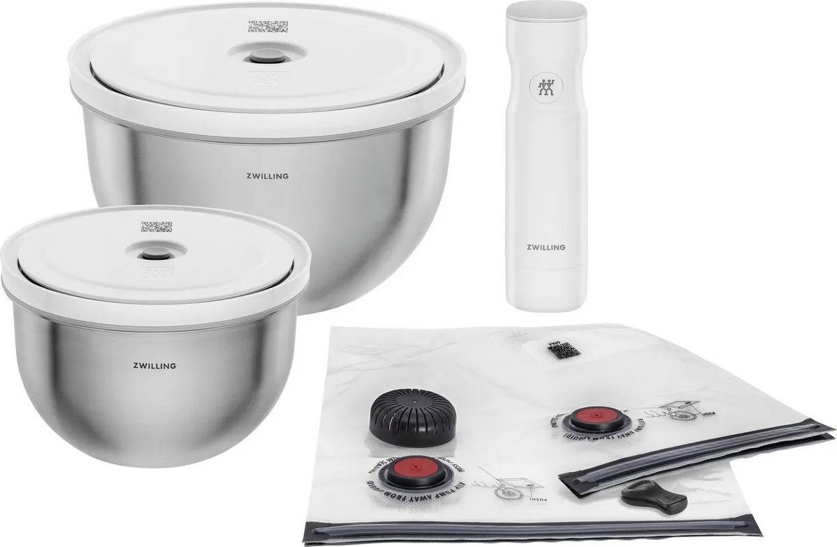 Jeu D´outils Fresh&save St.steel Bowl Vacuum Starter Set 9-pc de Zwilling en Argent – photo du produit