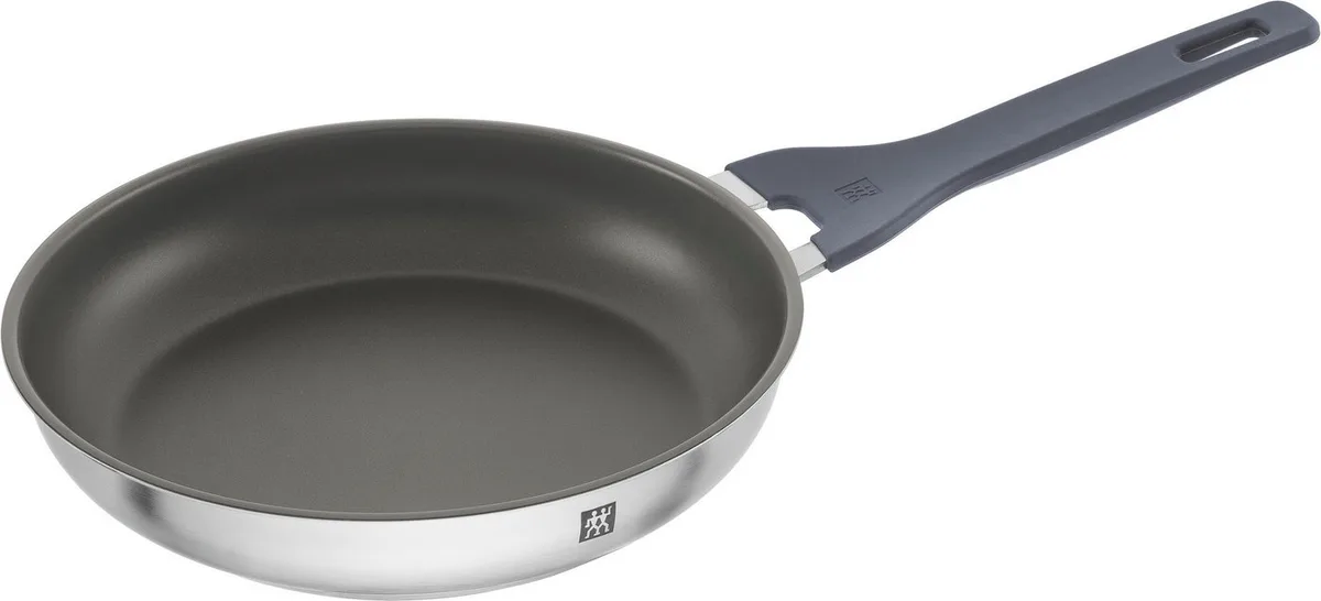 Bratpfanne Simplify, Edelstahl 18/10 (1-tlg), Keramikbeschichtung, Stay-Cool-Griffe, Sandwichboden fra Zwilling i Grå, Sølv – produktbillede