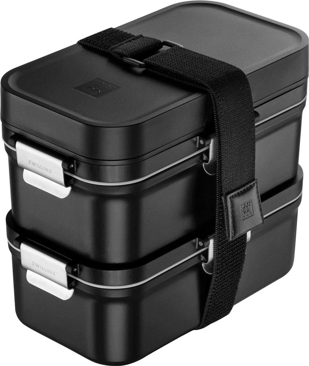 FRESH & SAVE 2 Vacuum Lunch Boxes by Zwilling in Black – product photo