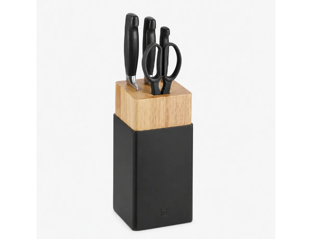 Messerblock Vier Sterne Messerblockset 5-tlg, Kautschuk-Holz van Zwilling – productfoto