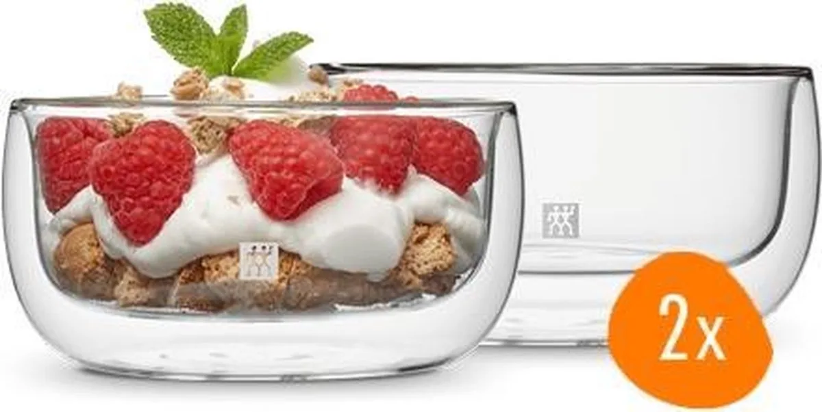 Sorrento Dubbelwandig Dessertglas - 280 ml - 2 stuks fra Zwilling i Gennemsigtig – produktbillede