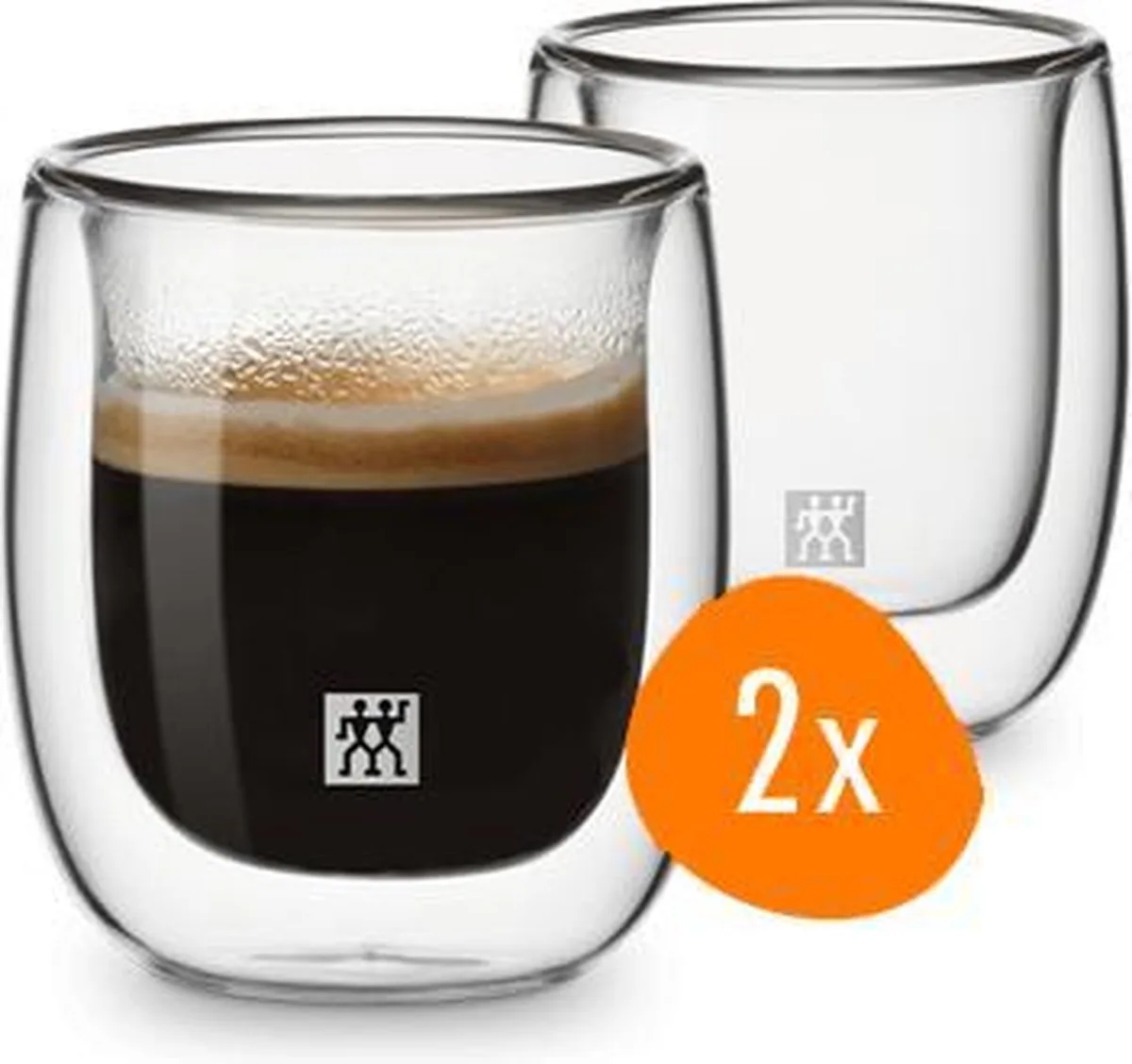 Sorrento Dubbelwandig Espressoglas - 80 ml - 2 stuks van Zwilling in Transparant – productfoto