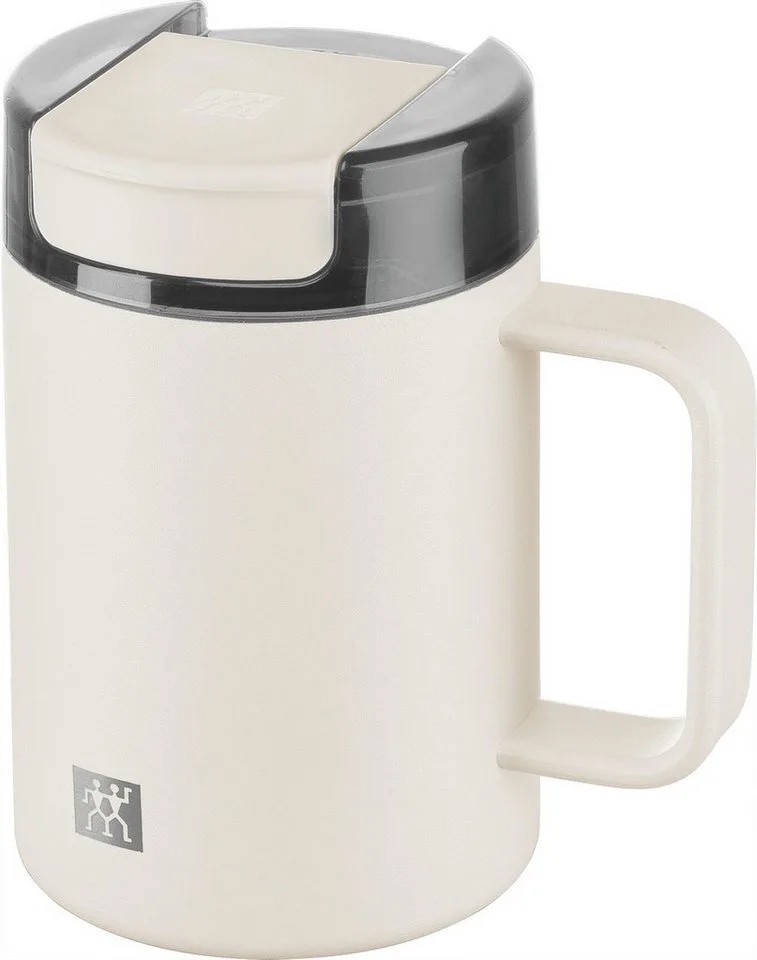 Thermobecher Thermo Plus, 1-tlg., Edelstahl, Edelstahl, Doppelwandig, To-Go, Auslaufsicher von Zwilling in Weiß – Produktfoto