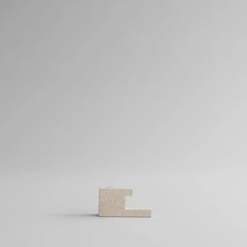 Brick Candle Holder, Low - Limestone van 101 Copenhagen – productfoto