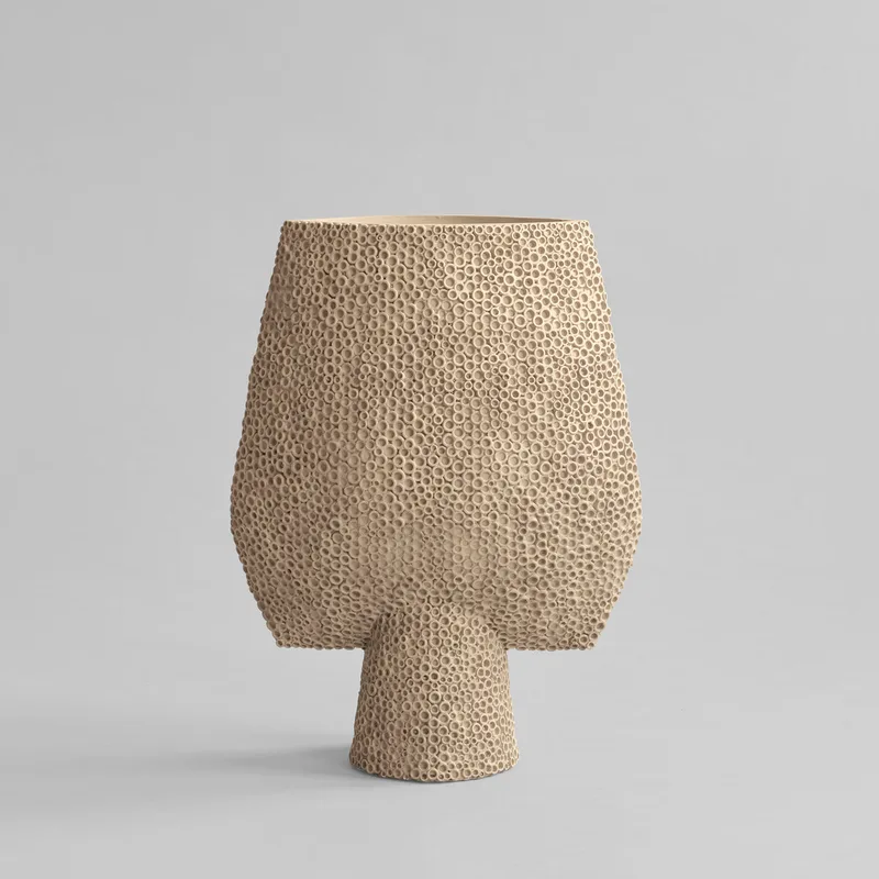 Sphere Vase Square Shisen, Big - Sand von 101 Copenhagen – Produktfoto