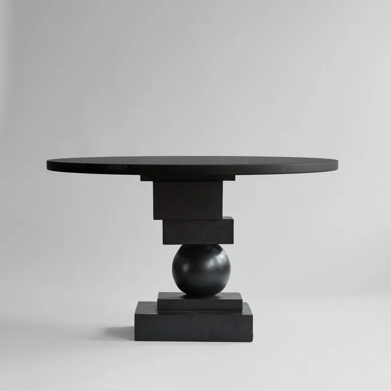 Artist Dining Table, Ø120 - H35mm - Coffee Black Oak by 101 Copenhagen – product photo