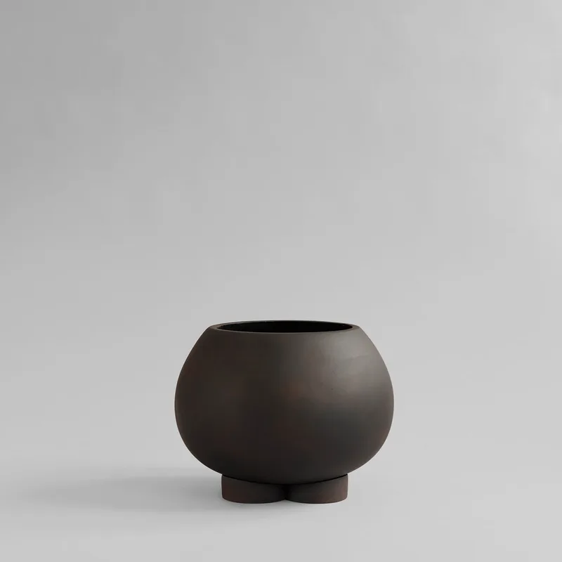 Urchin Plant Pot, Mini - Coffee by 101 Copenhagen – product photo