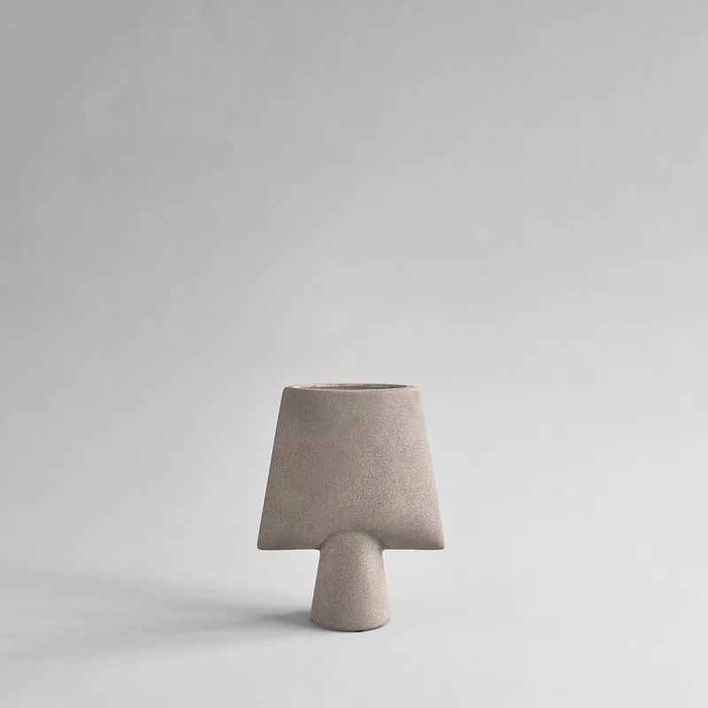 Sphere Vase Square, Mini - Taupe by 101 Copenhagen – product photo