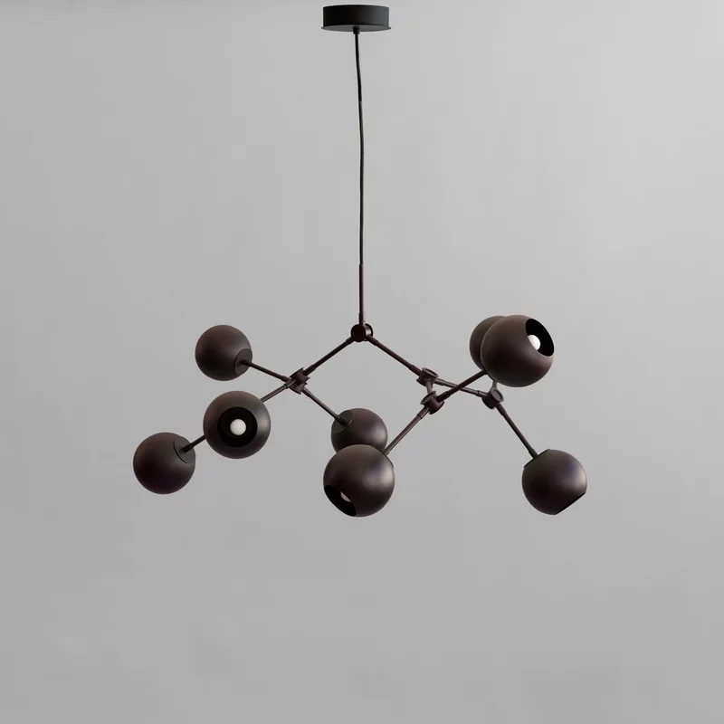 Drop Chandelier Globe, Mini - Burned Black (5m) van 101 Copenhagen – productfoto