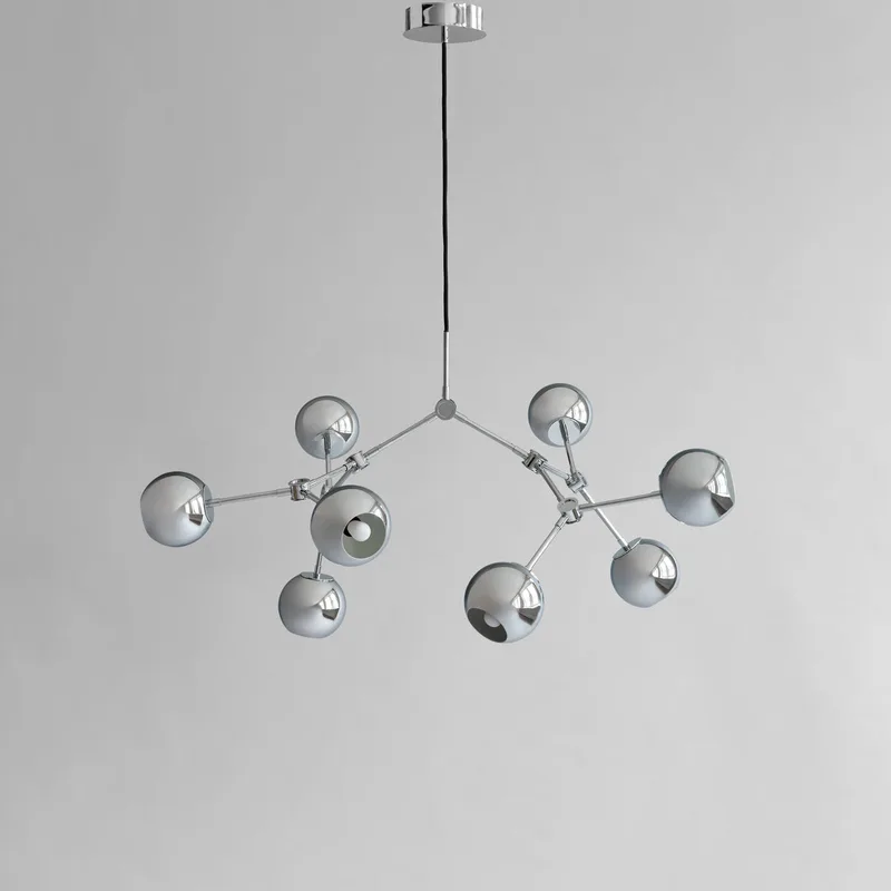 Drop Chandelier Globe, Mini - Chrome (5m) van 101 Copenhagen – productfoto