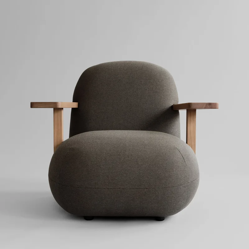 Toe Chair Armrest - Teak / Stone Gray van 101 Copenhagen – productfoto