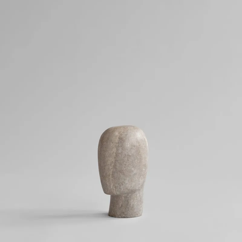 Head Sculpture, Mini - Silver Travertine by 101 Copenhagen – product photo