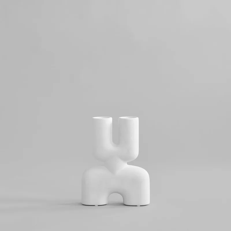 Cobra Vase Double, Mini - Bone White by 101 Copenhagen – product photo