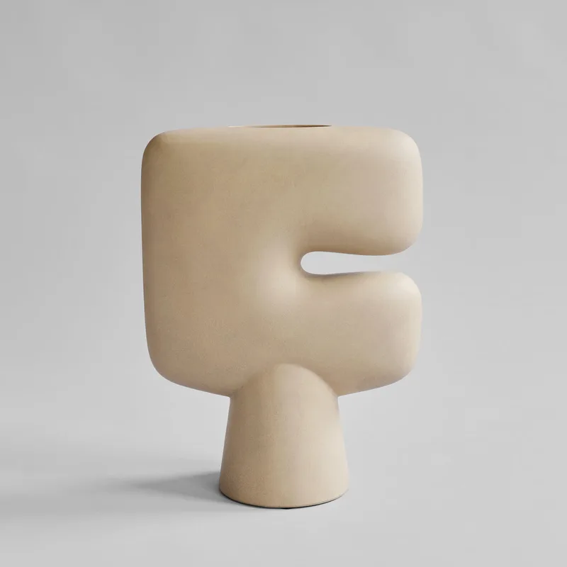 Tribal Vase, Big - Sand by 101 Copenhagen – product photo