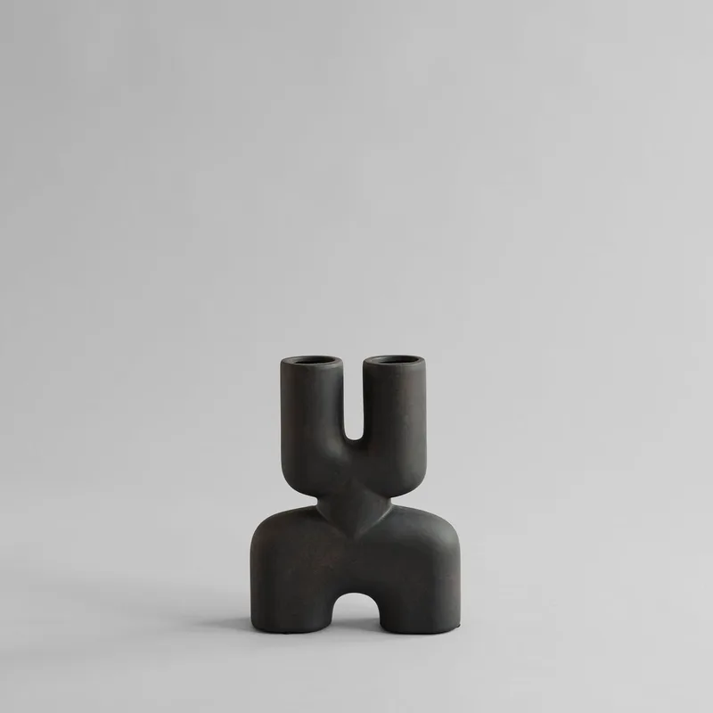 Cobra Vase Double, Mini - Coffee von 101 Copenhagen – Produktfoto