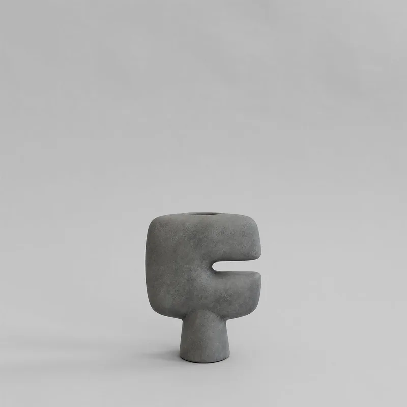 Tribal Vase, Mini - Dark Grey by 101 Copenhagen – product photo
