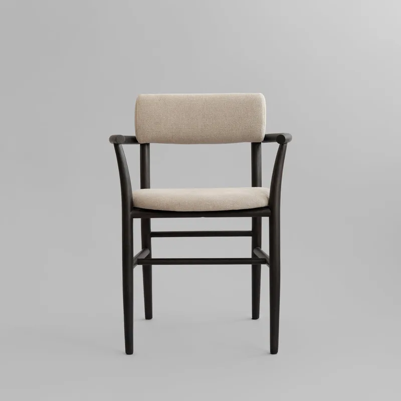 Nama Dining Chair, Armrest - Coffee Black, Linen by 101 Copenhagen – product photo