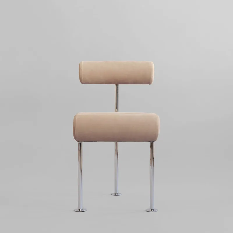 Hiro Dining Chair, Stainless Steel - Nubuck by 101 Copenhagen – product photo