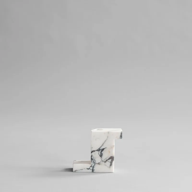 Brick Candle Holder, Tall - Calacatta de 101 Copenhagen – photo du produit