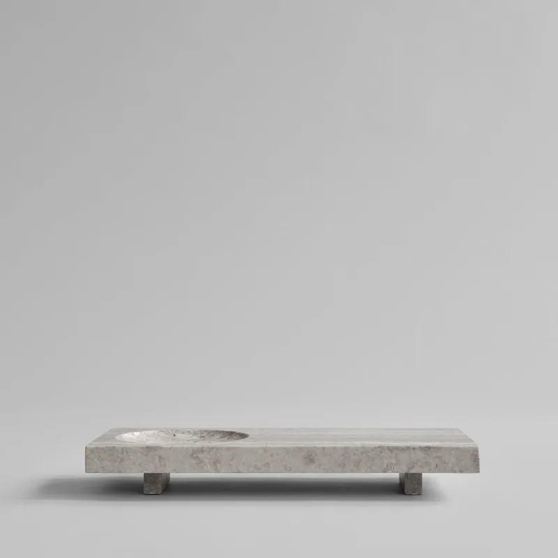 Oka Tray - Silver Travertine by 101 Copenhagen – product photo