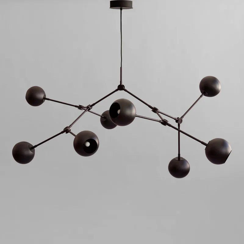 Drop Chandelier Globe - Burned Black (5m) by 101 Copenhagen – product photo