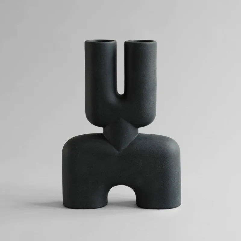 Cobra Vase Double, Medio - Black van 101 Copenhagen – productfoto