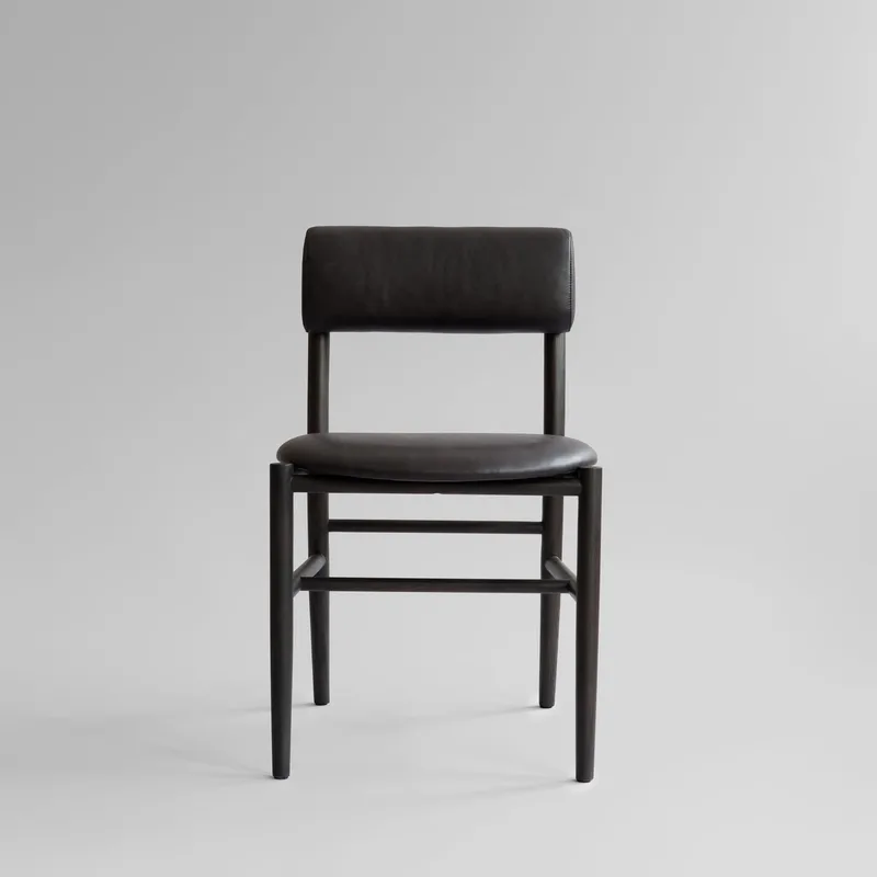 Nama Dining Chair, Coffee Black  - Aniline leather black by 101 Copenhagen – product photo