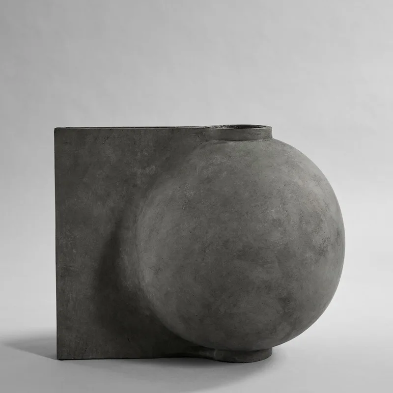 Offset Vase, Big - Dark Grey by 101 Copenhagen – product photo