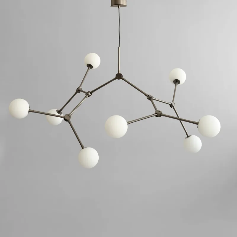 Drop Chandelier Bulp, Grande - Grey (5m) by 101 Copenhagen – product photo