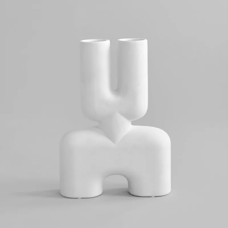 Cobra Vase Double, Medio - Bone White van 101 Copenhagen – productfoto