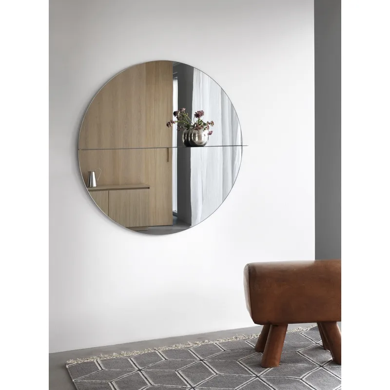 Otto spegel de Asplund en Ø110 cm, Smoked glass / Char Grey – photo d’ambiance 1 sur 10